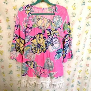 XL Lilly Pulitzer Alia Top Swept By The Tides